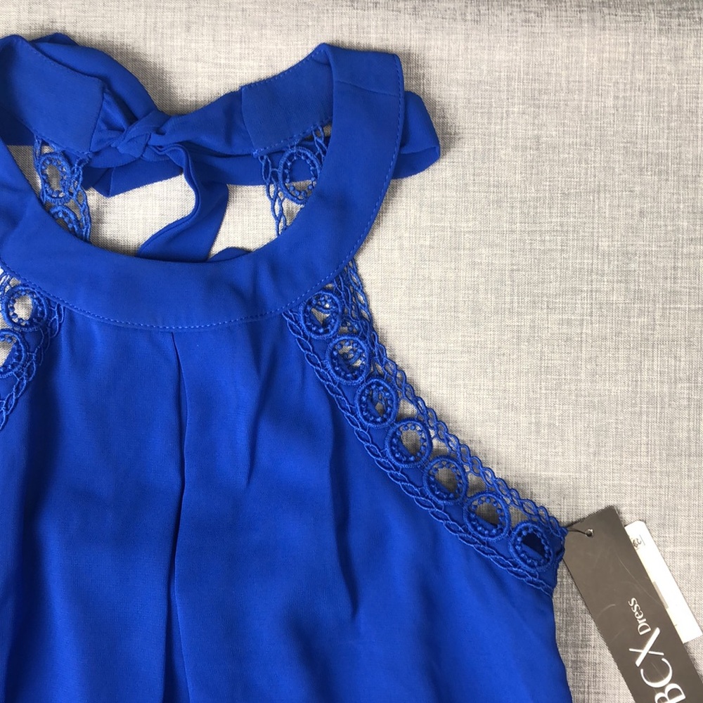 BCX Cobalt Crochet Dress Prom Homecoming Junior Size XS - Picture 3 of 6